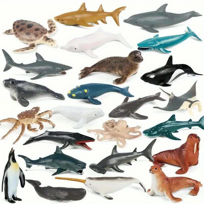 海洋生物 サメ クジラ シャチ イルカ等フィギュア まとめ売り 絶滅危惧種の海洋動物の置物キラー サメ シャチ ベルーガ クジラ