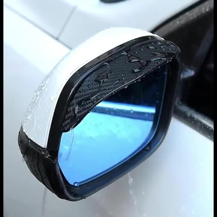 3 Paia Copri Specchietti Anti Pioggia Per Auto | In PVC | Dimensioni 18.2x5.8 Cm | Nero