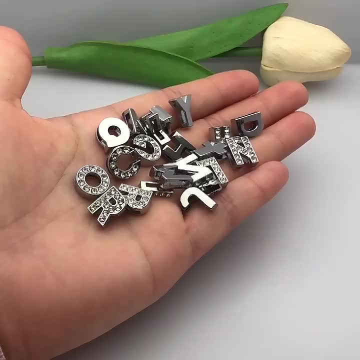 Russian letters jewellery making materials slider charms for  bracelet-LSSL039