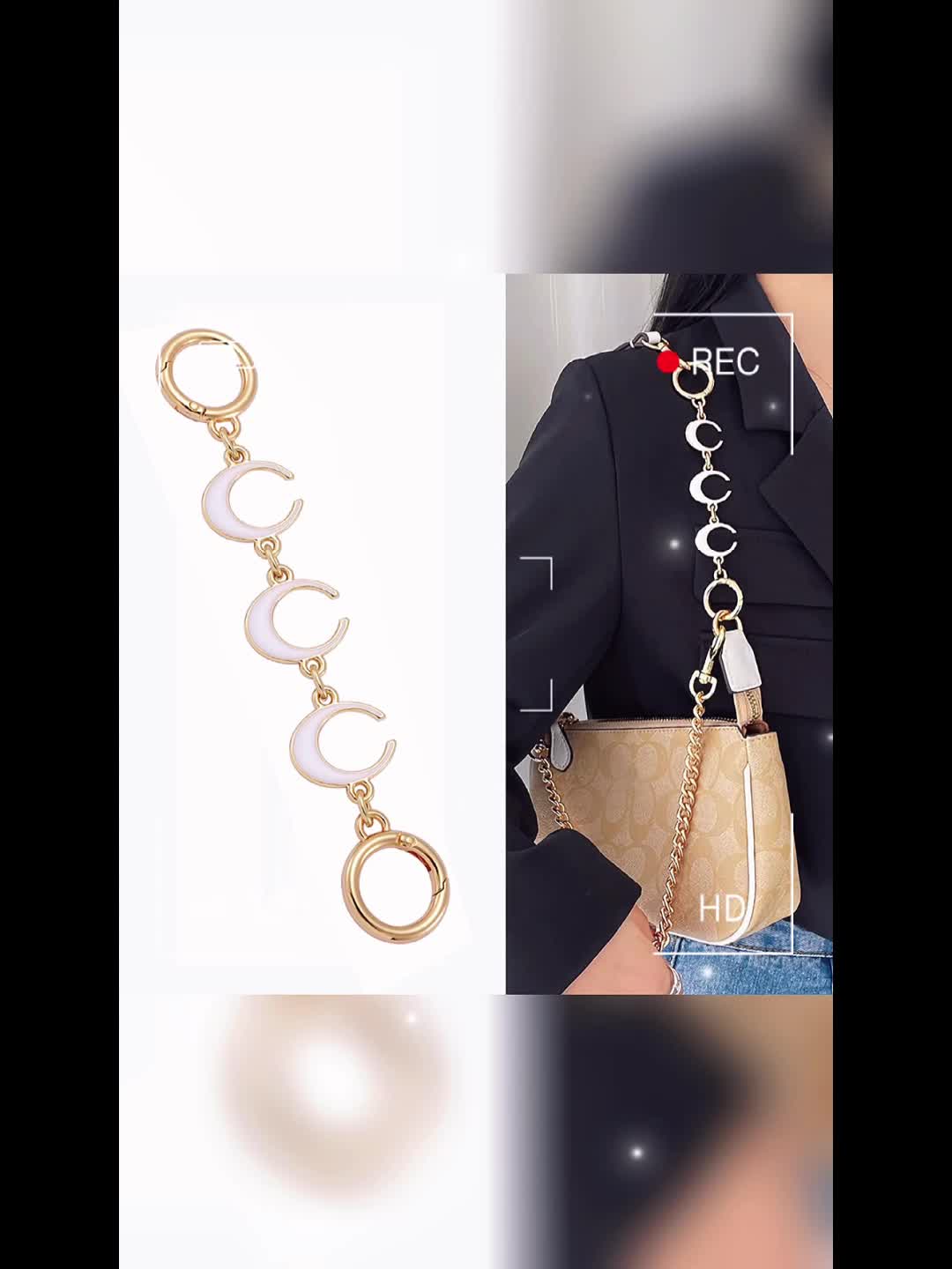 2PCS Purse Strap Extender, Moon Shape Bag Extender Chain, Bag Strap Extender  for Purse Handbags Shoulder Bag (Gold Brown) : Buy Online at Best Price in  KSA - Souq is now 