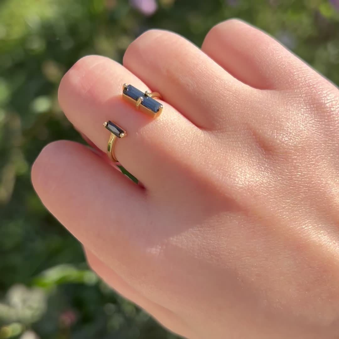 Natural Stone Agate Open Ring Minimalist Retro Ring