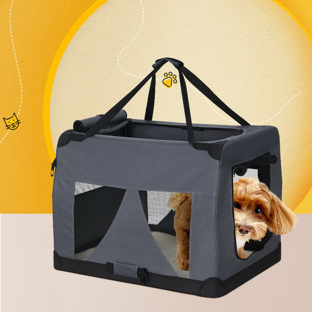 TEMU I.pet Foldable Soft Crate For - Medium (m) Size, 600d Oxford Fabric With Removable & Washable Cover, Ventilated Zippered Kennel, Carry-on Travel