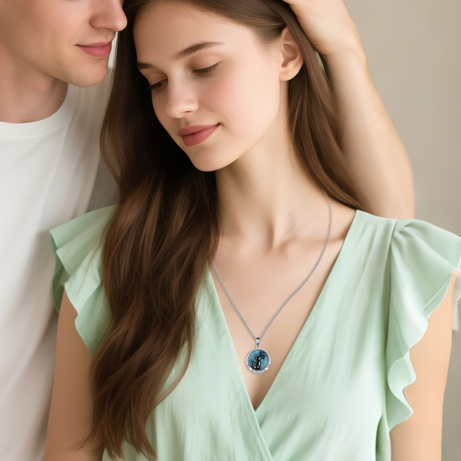 925 Sterling Silver Cat Butterfly Necklace, Meaningful Gift