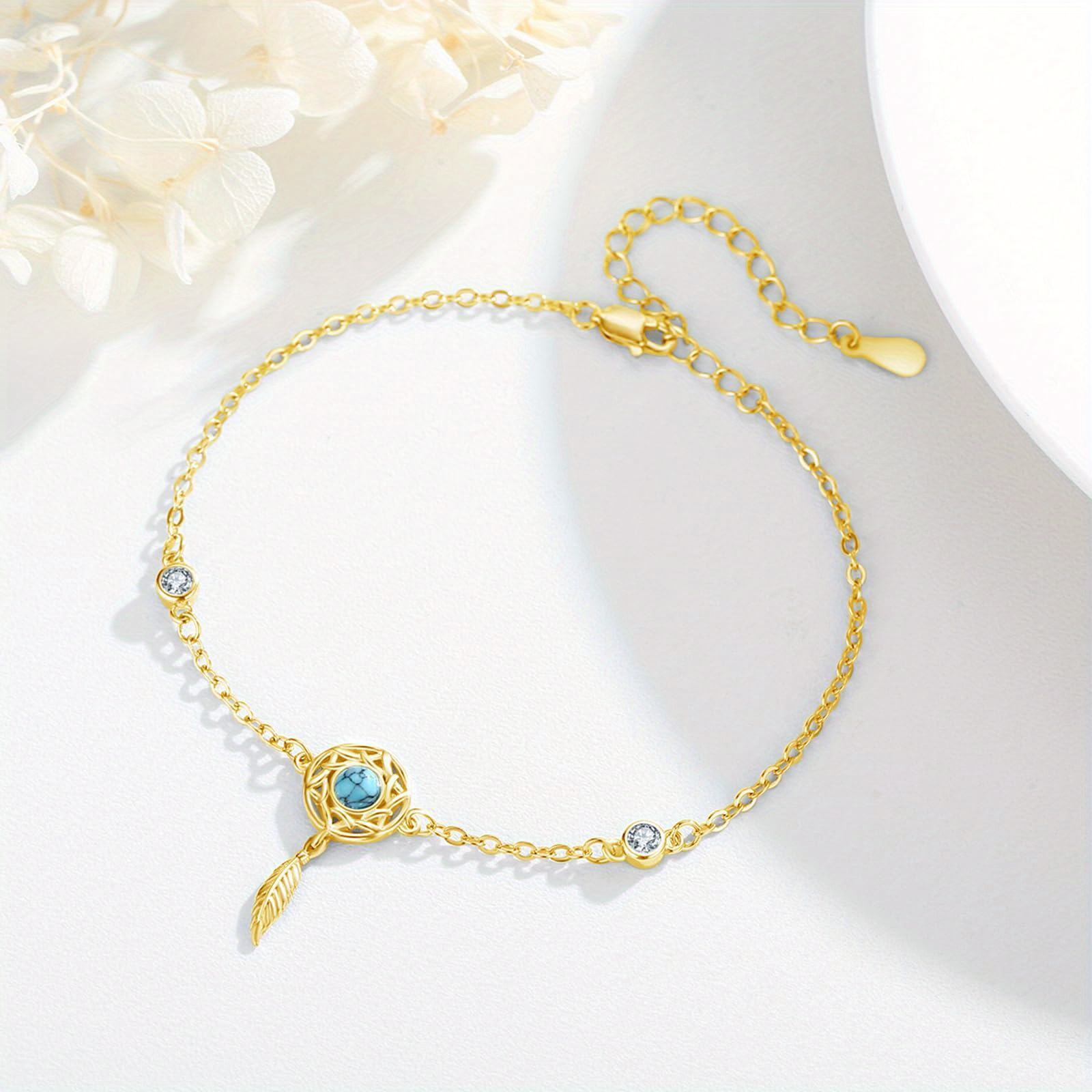 925 Sterling Silver Dream Catcher Bracelet Women's Adjustable Chain Gift