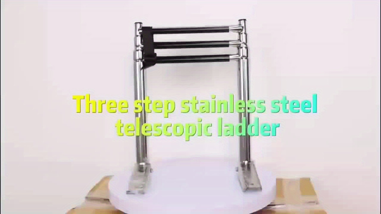 Stainless Steel Boat Ladder with Three Sections, Retractable Design