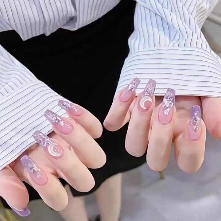 Y2k Long Coffin Press On Nails ballerina Fake Nails - Temu