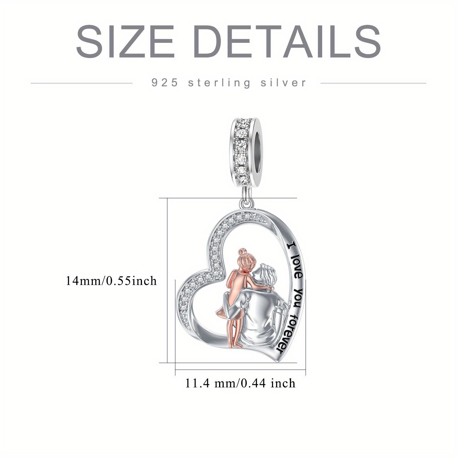 Father Daughter Bracelet Charms Sterling Silver for Daughter