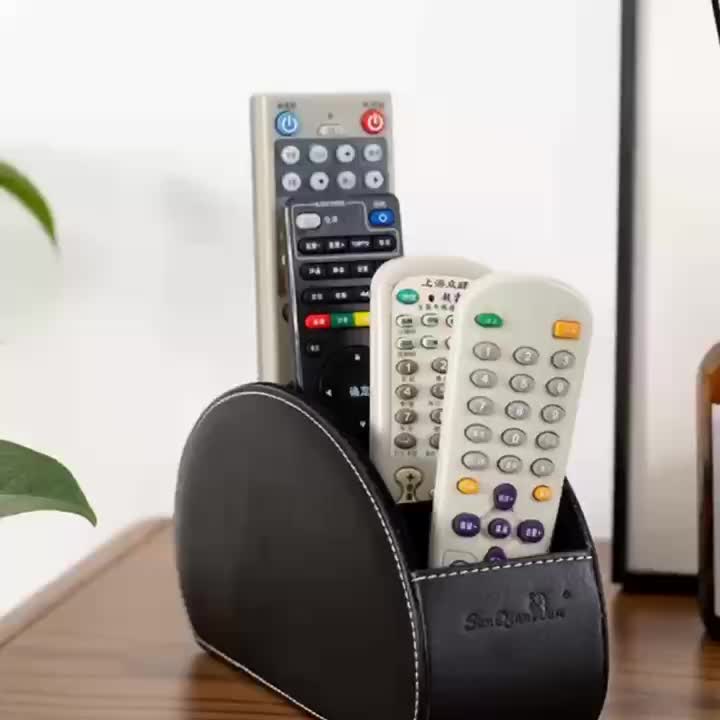 Porta telecomando TV in pelle Desktop Organizer con 5 scomparti @bugu