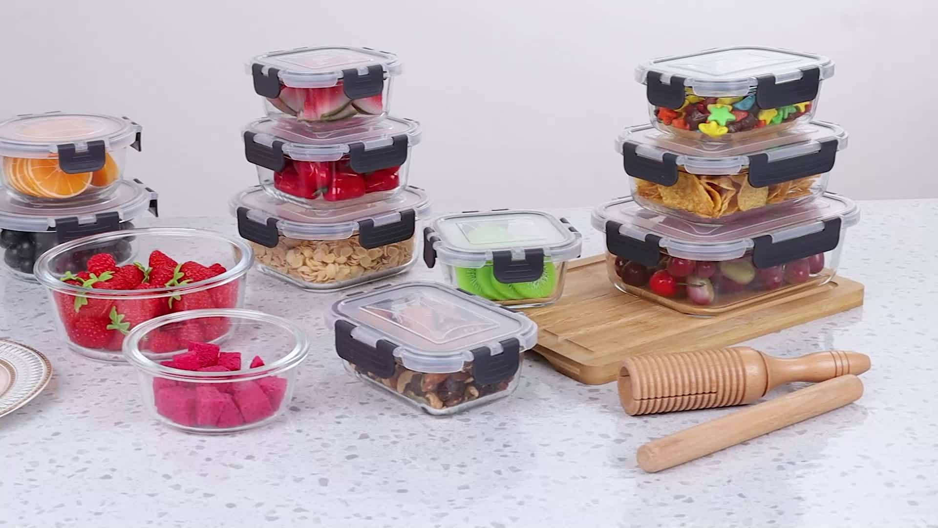 12pcs Glass Food Storage Containers with Lids, Meal Prep, Pantry Kitchen Storage Containers for Lunch, Leak Proof, Airtight Glass Lunch Bento Boxes for Microwave, Oven, Freezer And Dishwasher 8 12pcs Glass Food Storage Containers with Lids, Meal Prep, Pantry Kitchen Storage Containers for Lunch, Leak Proof, Airtight Glass Lunch Bento Boxes for Microwave, Oven, Freezer And Dishwasher - Image 8