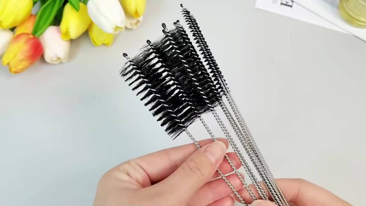 10Pcs Set Bottle Tube Pipe Small Long Cleaning Nylon Straw Brush - Foto 7