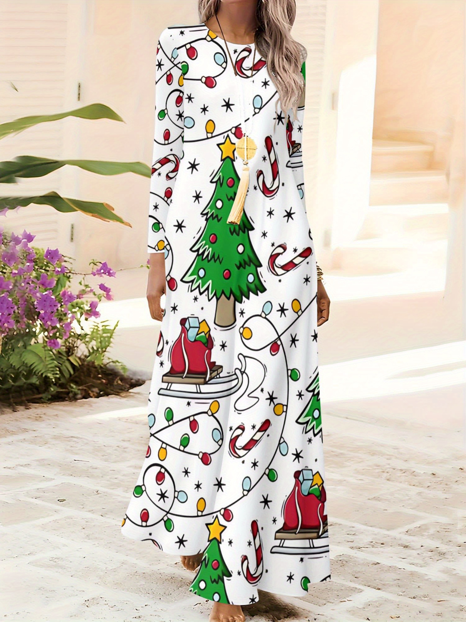 chinese dress ladies PRETTYGARDEN Women's Fall Wedding Guest Dresses Long Sleeve V Neck Flo main image 1