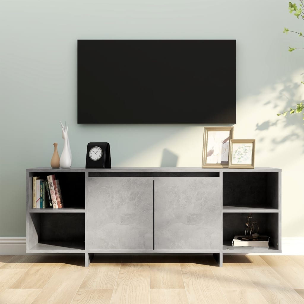 Concrete Grey Tv Stand Measuring 130x35x50cm, Made From Wood. Ideal For Bedrooms, Living Rooms, And , This Durable Piece Serves As A Stylish Entertainment Center