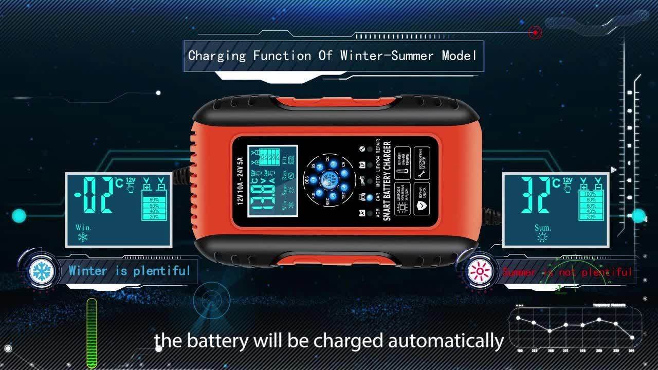 Cargador De Batería Para Coche Y Moto 12V 10A Inteligente - Temu