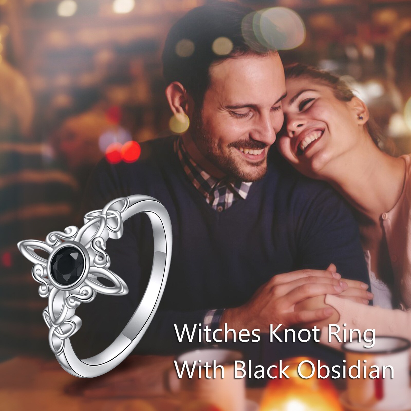Witches Knot Ring 925 Sterling Silver Witch Celtic Knot Ring