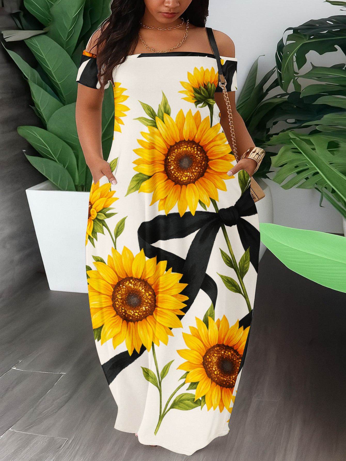 sunflower dress wedding sold on Temu United States