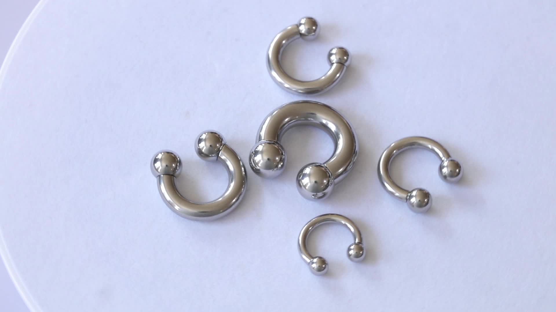 1pcseptum Piercing Stainless Steel Captive Bead Ring Hoop - Temu