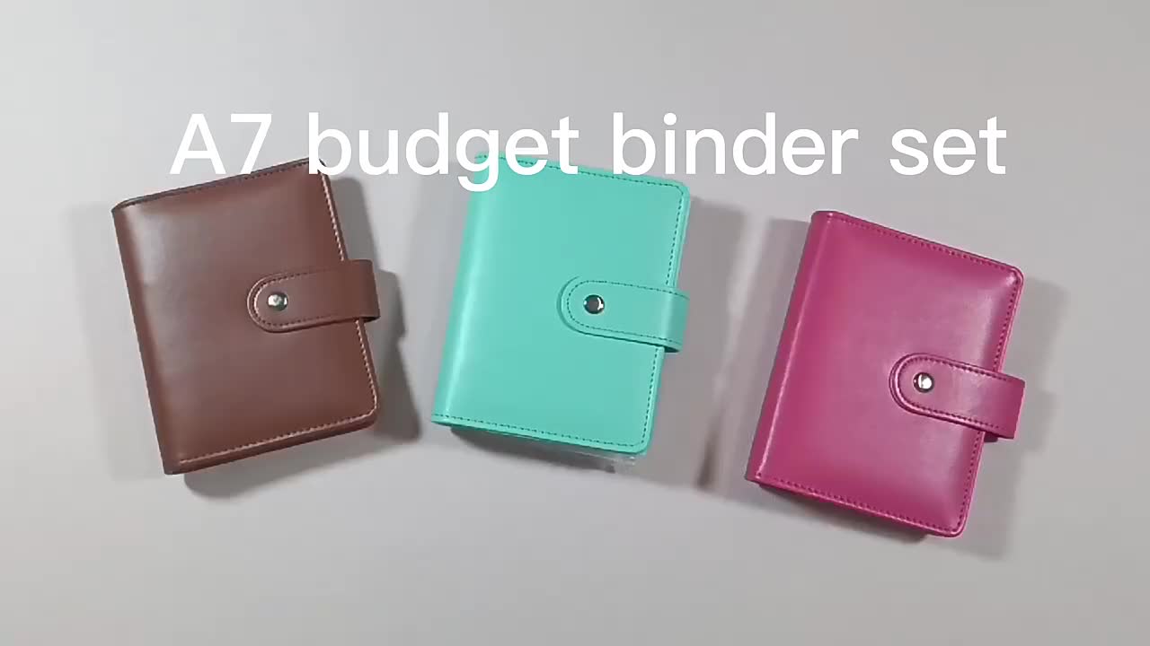 A7 Pu Leather Budget Binder Wallet Accessories Set Lable Stickers