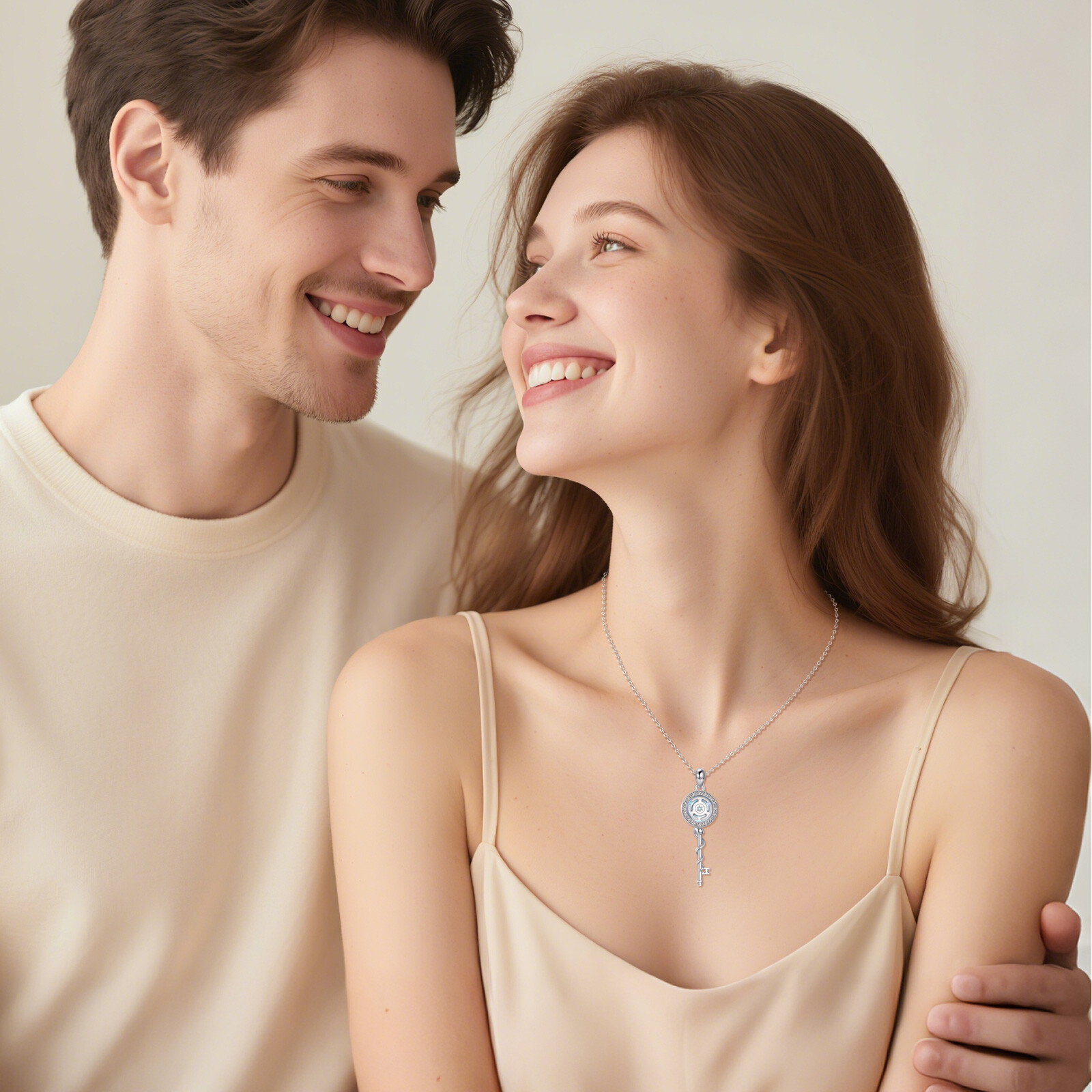 925 Sterling Silver Hecate Necklace with Synthetic Moonstone