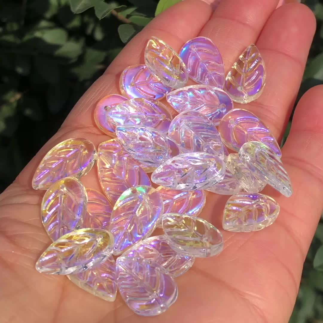 100pcs Czech Glass Flower Beads,Rainbow Mix Trumpet Crystal Loose Glass Beads,Bulk Bell Flower Spacer Beads,for Jewelry Making Bracelets Necklaces