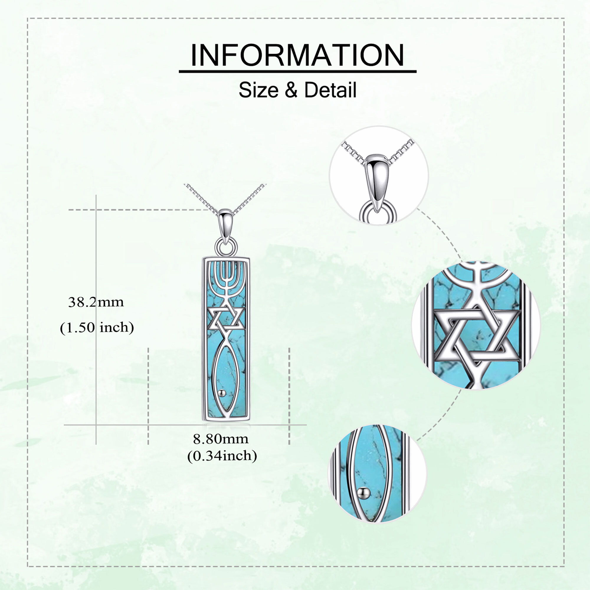 Women's 925 Sterling Silver Mezuzah Pendant Necklace