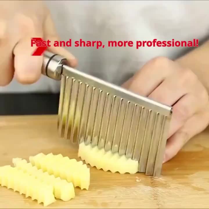 Stainless Steel Wavy Potato Cutter Knife with Wavy Edge