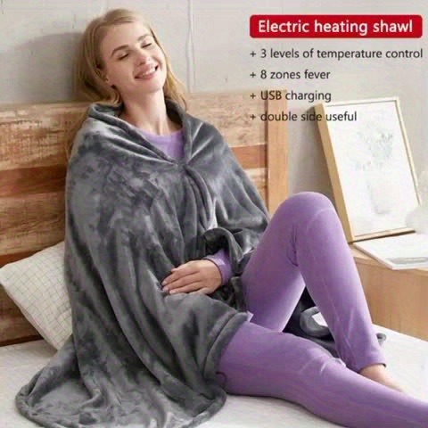 Christmas Gifts for Women Family Heating Blanket, Winter USB Heating Shawl Pad, Warming Electric Blanket, Household Warmth Knee Pad, Size: 100, Brown