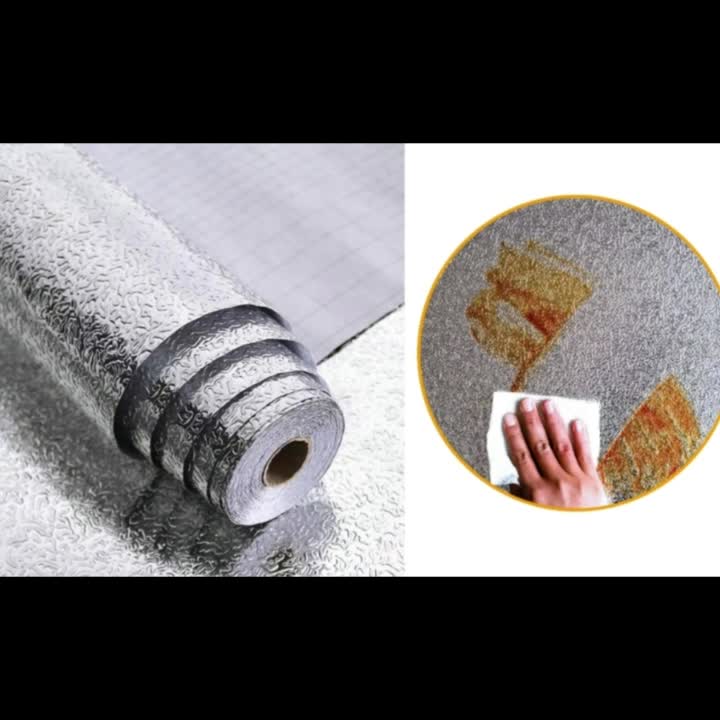 UPREDO Adhesivo de papel de aluminio para cocina, resistente al agua, a  prueba de aceite, papel tapiz adhesivo para cajón, cajón, estantes, papel  de
