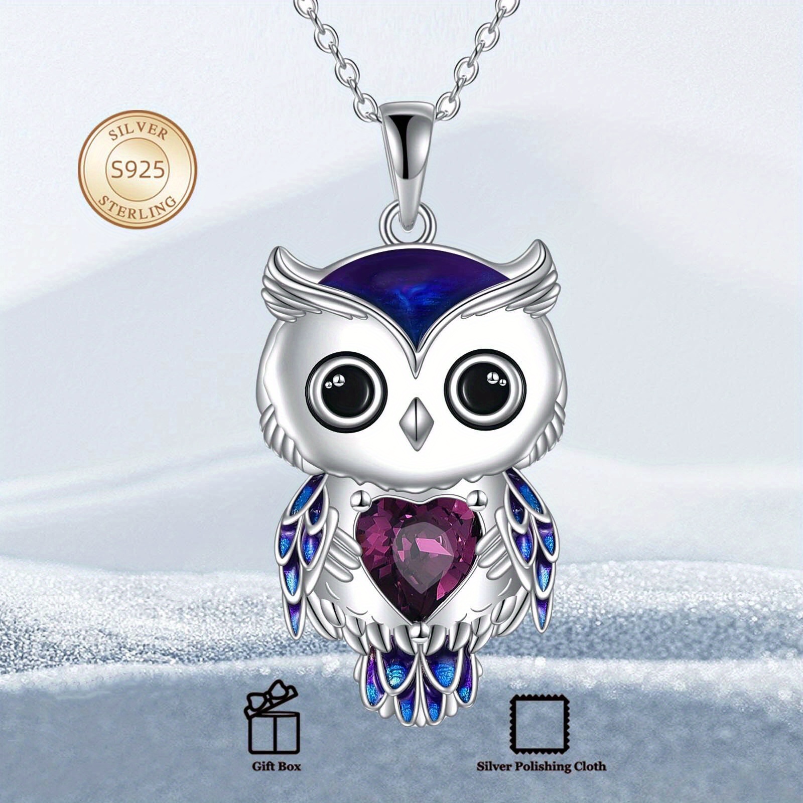 Image of Women's Fashion Pendant Necklace, , Set With Artificial Crystals, 925 Sterling 925 Silver Pendant. A Christmas Gift For