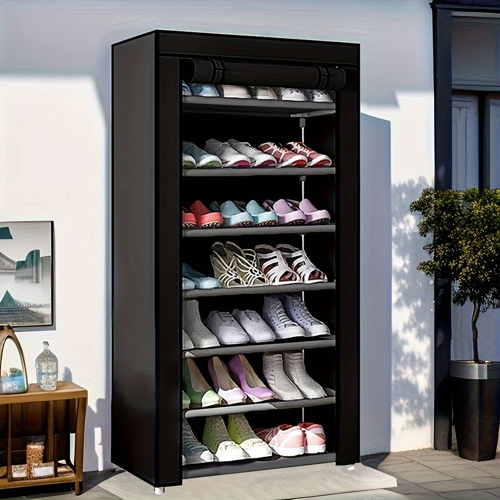 Double Row Shoe Rack Space Saving Foldable Shoe Rack Home - Temu Portugal