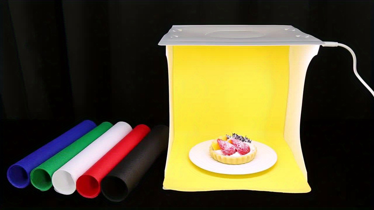 Qulable Caja de estudio fotográfico, mini kit de tienda de campaña para  sesión de fotos, caja de luz plegable con 6 colores para fotografía