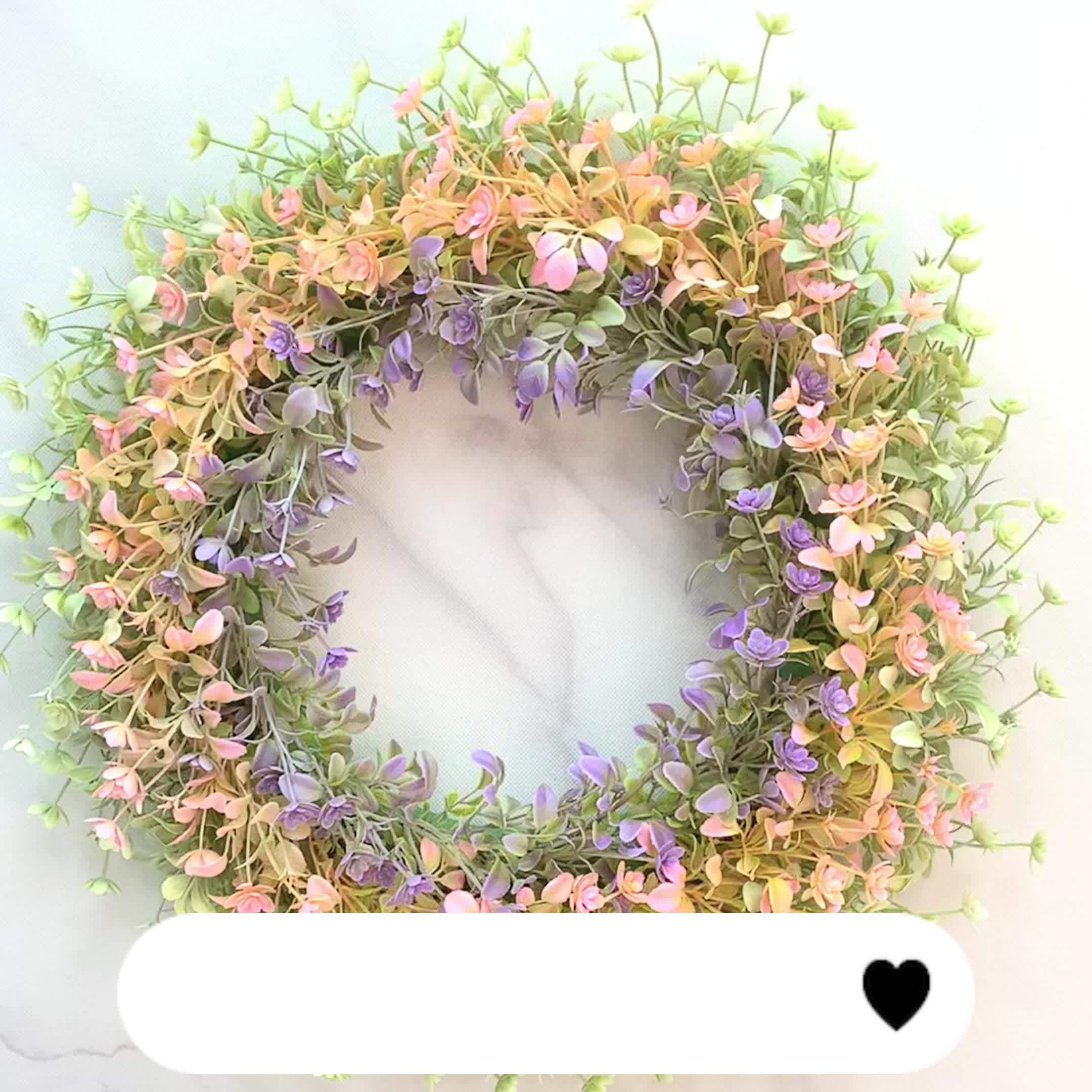 1pc, 18 , Artificial Spring Flower Garland, Garland, Front Door, Spring  And Summer Garland Wall, Green Leaf Artificial Spring Flower Garland, Porch