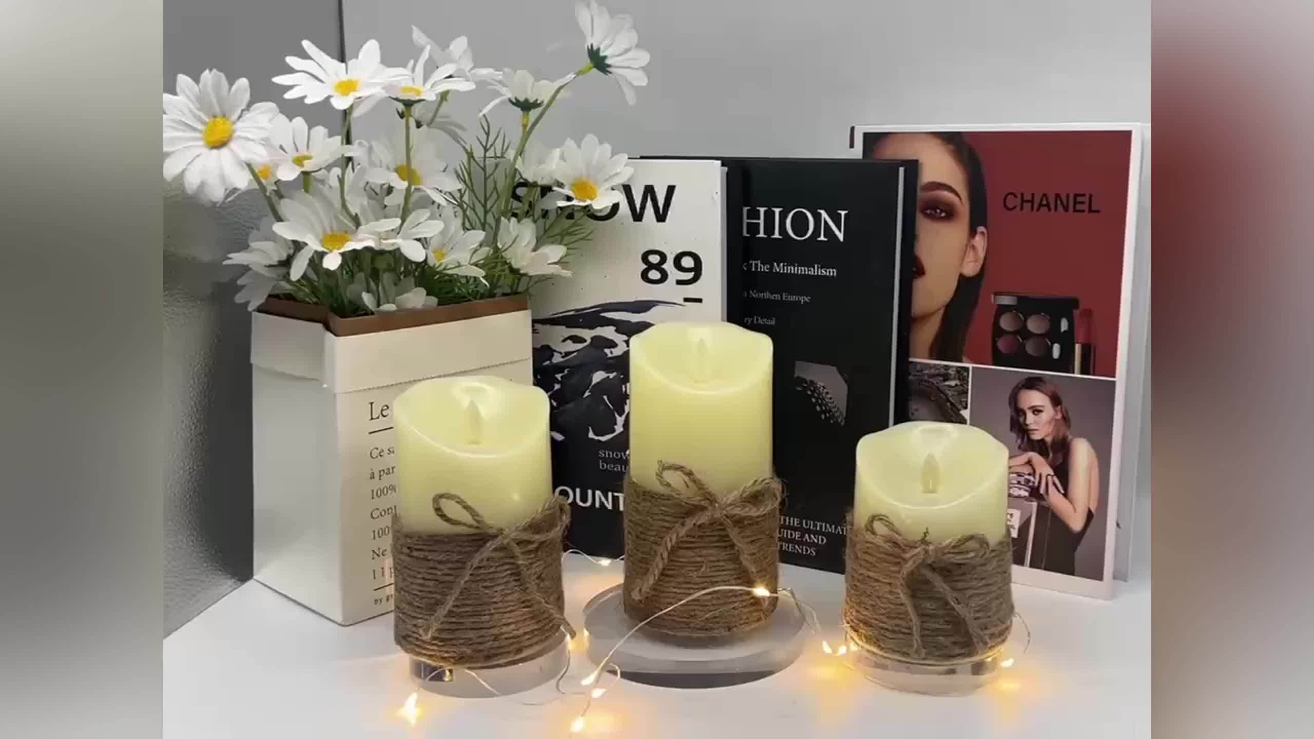 3 Velas Sin Fuego, Velas Led Parpadeantes Control Remoto Temporizador, Velas  Blancas Cera Real Cuerda Cáñamo, Océano, Decoración Dormitorio Hogar -  Herramientas Hogar - Temu Chile