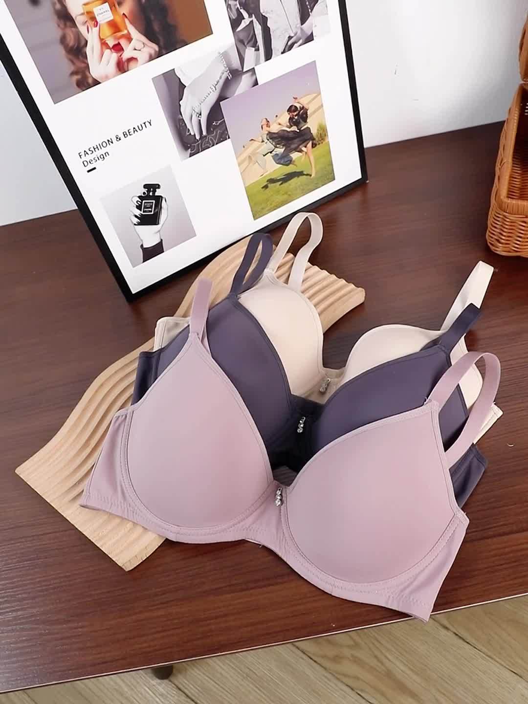 Qiaocaity Bras for Women, Push-up Bra, Womens Lingerie, Woman's Solid Color  Comfortable Hollow Out Perspective Bra Underwear No Rims, Gifts for Women,  Beige XXL 