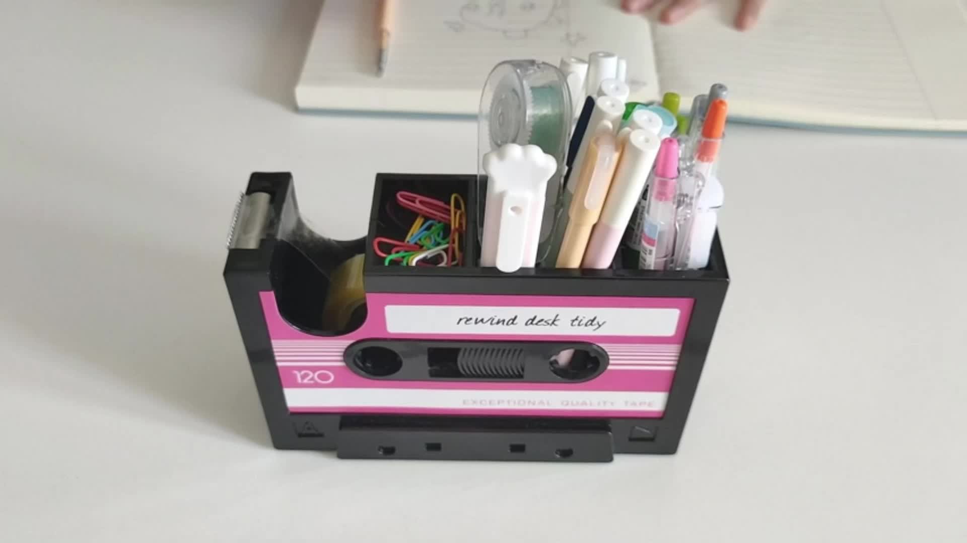 Tape Dispenser Pen Holder Retro Cassette Tape Dispenser 80's - Temu