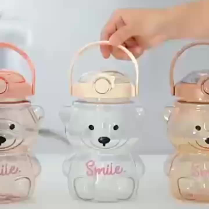 Cute Bear Water Bottle Sippy Cup Summer Large Capacity - Temu