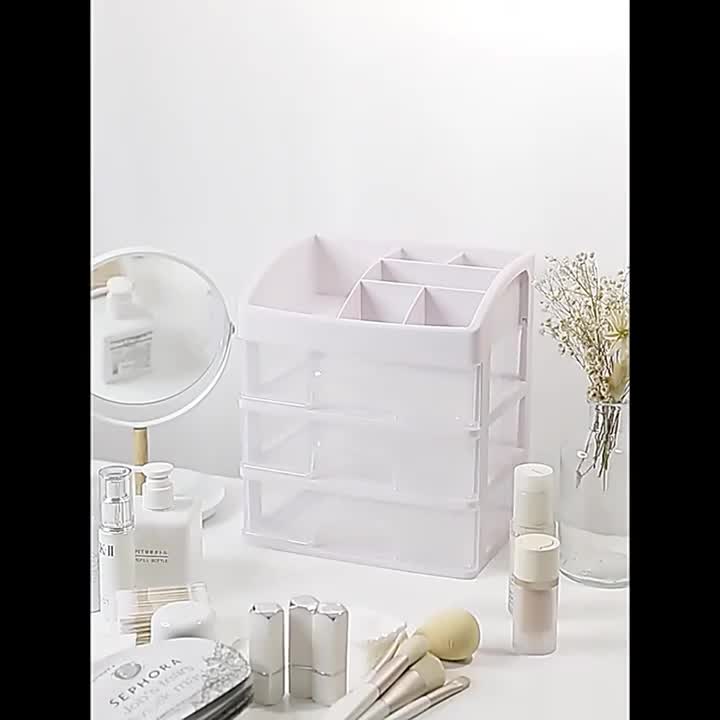 Makeup Organizer, 3 Tier Luxury Cosmetic Storage Box with Multifunctio –  ENLIFEUAE