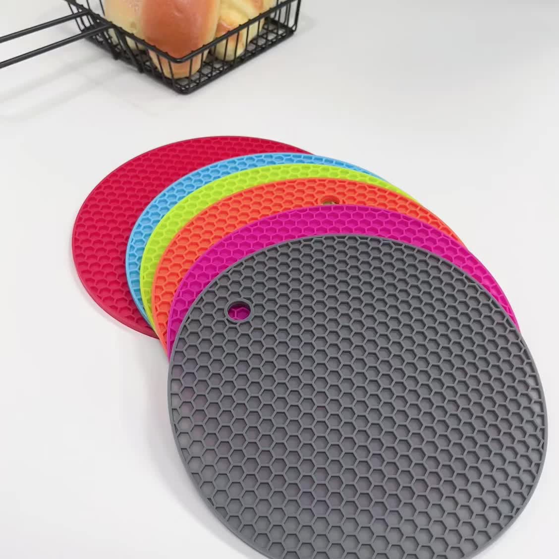 Multicolor Round Silicone Hot Mat