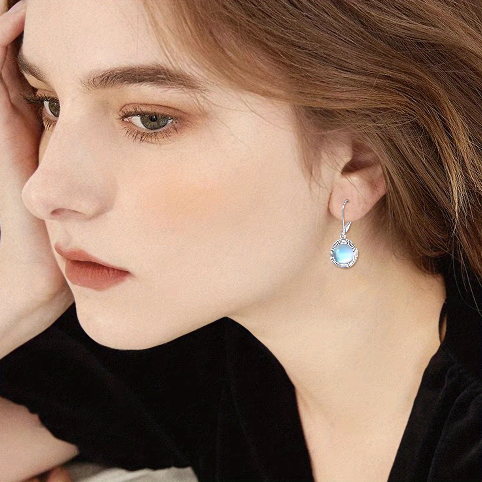 synthetic   earrings dangle for women 925 sterling silvery leverback earrings for women synthetic   jewelry Product details 1