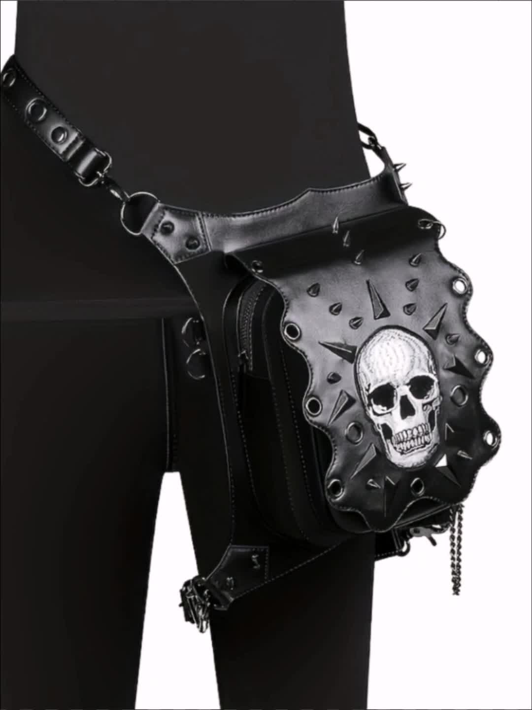 Steampunk Studded Decor Fanny Pack Retro Gothic Chain Waist Bag Halloween  Drop Thigh Bag For Victorian Cosplay - Bags & Luggage - Temu