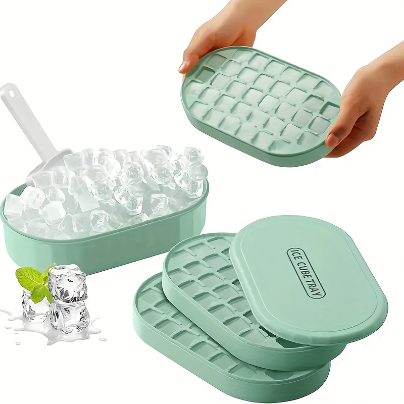 Ice Cube Tray With Lid And Bin Mini Tray Mold Pp 3d Form - Temu