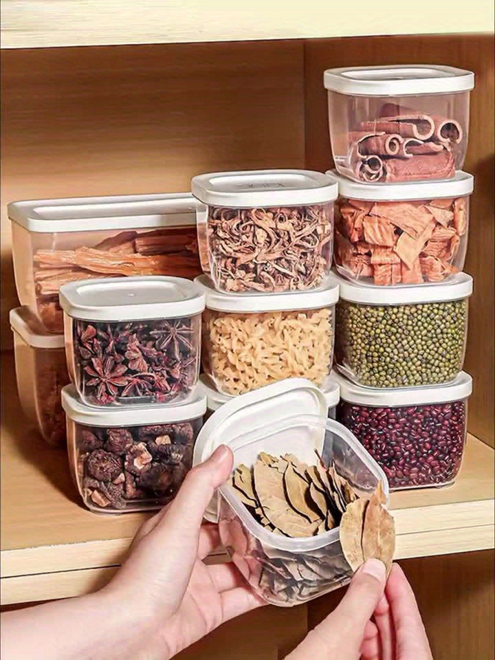 8Pcs Stackable Airtight Spice Containers Set Labeled Lids