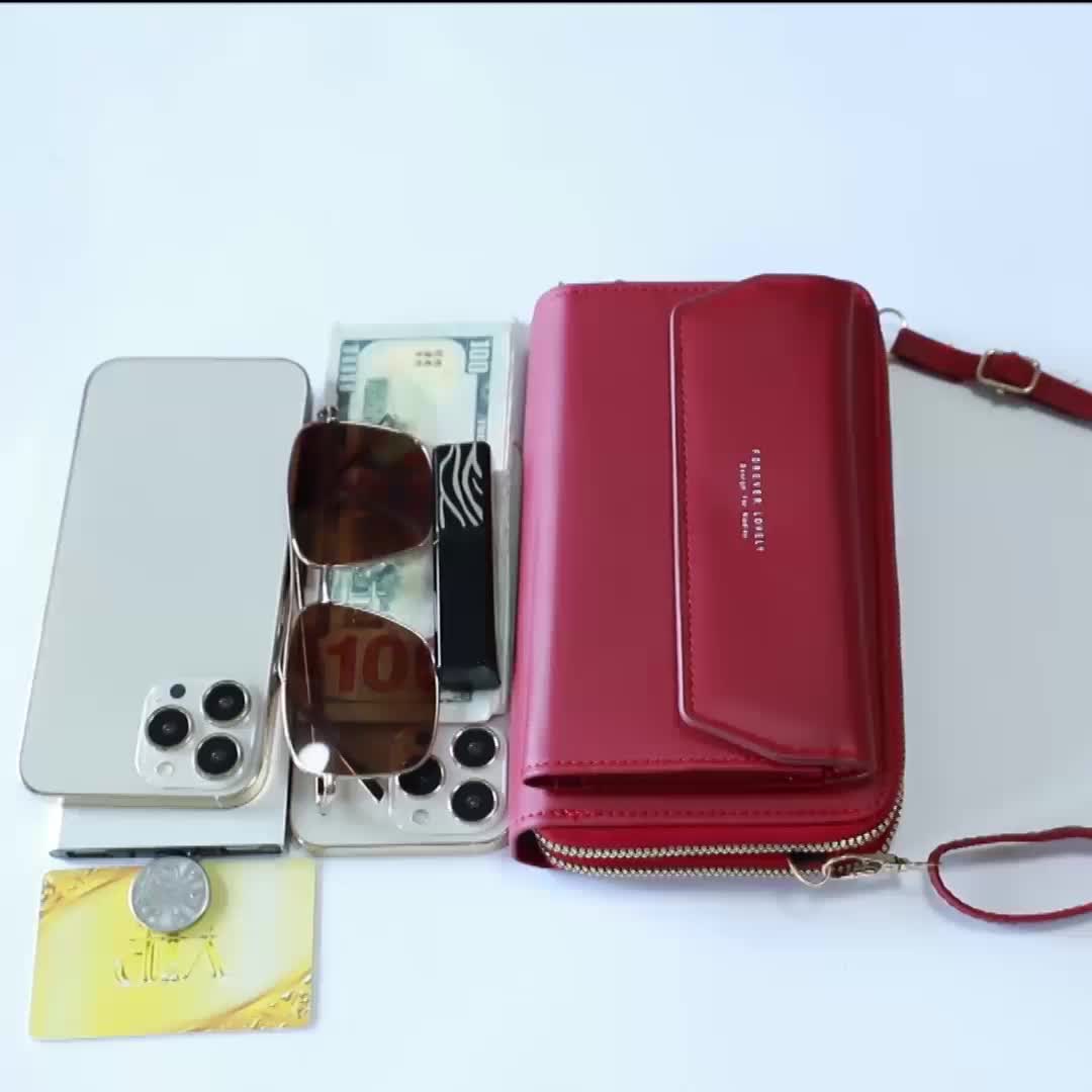  Fashion ID Long Wallet Solid Color Women Hasp Purse Multiple  Card Slots Clutch Bag Phone Bag Key Wallet (Red, One Size) : Clothing,  Shoes & Jewelry