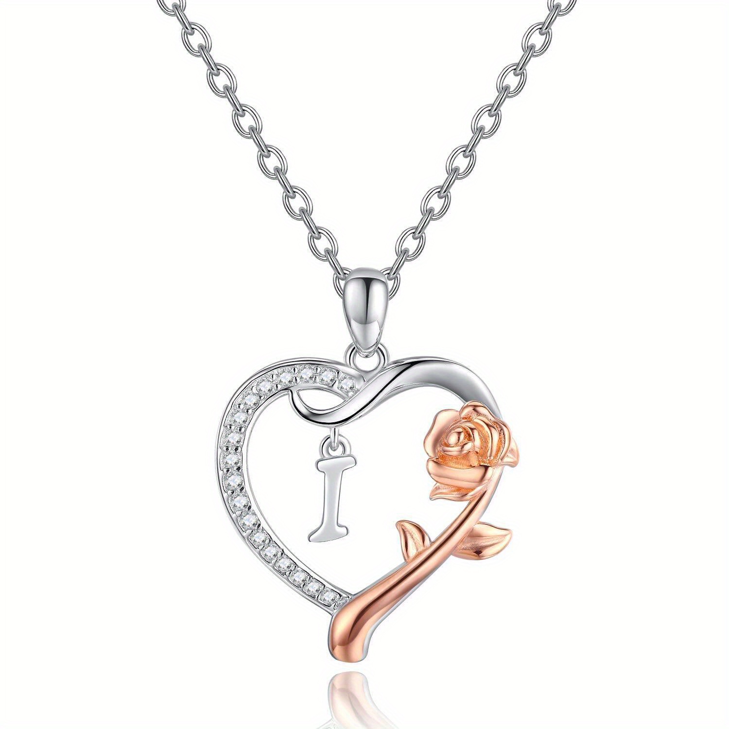 Initial Necklace Sterling Silver Alphabet Pendant Necklace