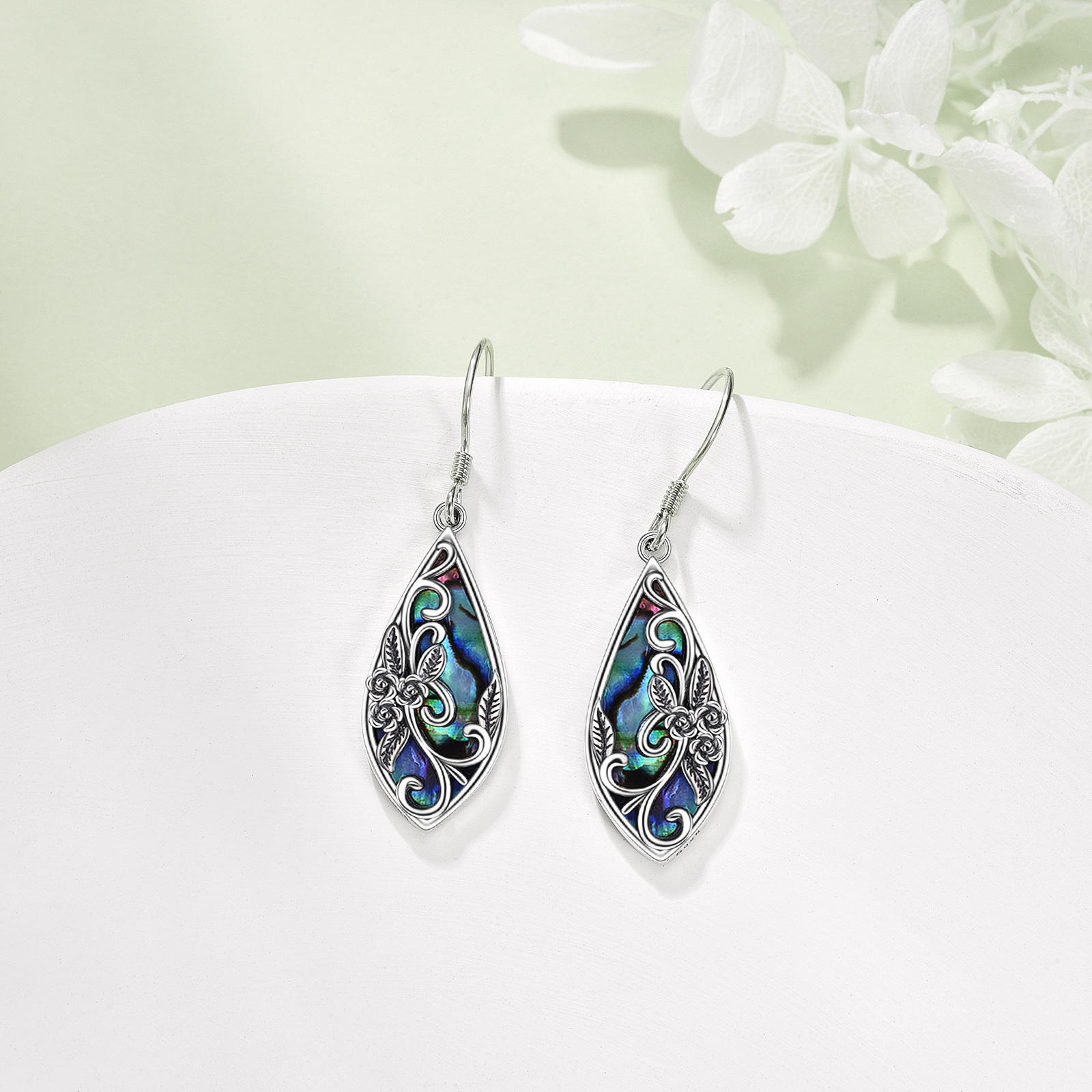 silvery earrings for women sterling silvery   earrings teardrop dangle drop   bohemia jewelry gift for women mother mom Product details 0