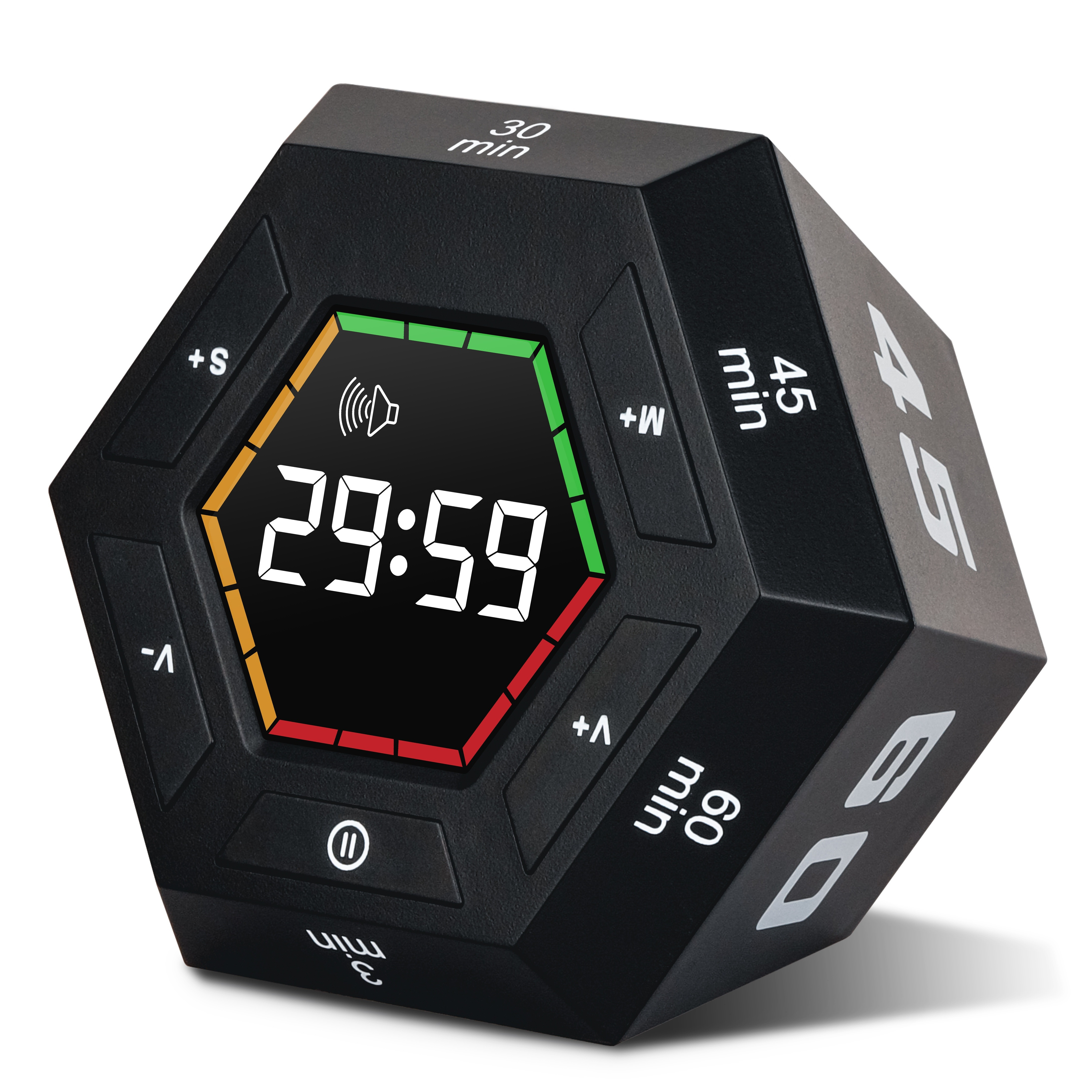 1 szt., Sześciokątny Timer Obrotowy, Kuchenny Timer Cyfrowy, Inteligentny Timer Wizualny do Odliczania, Magnetyczny Timer Produktuwności, Gadżety Kuchenne, Tanie Artykuły, Artykuły Szkolne