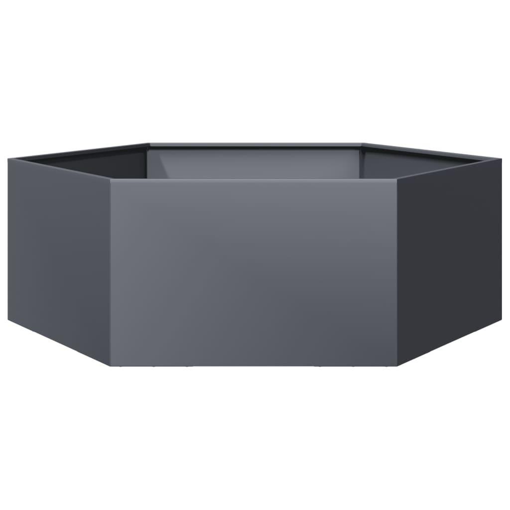 garden raised bed planter box garden planter hexagon 138x120x45 cm steel planter bed for flowers vegetables herbs home garden patio ground decor 1