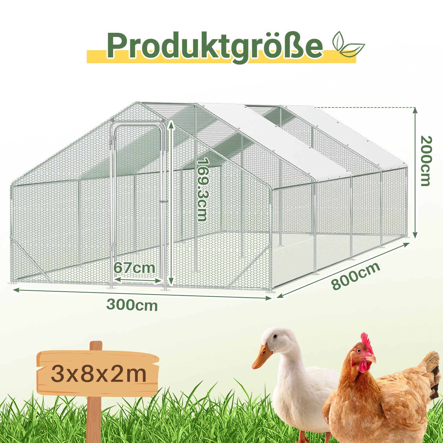 Free-range Enclosures And Small Animal Pens Are Ideal For Raising Chickens And Other Small Animals. Chicken Coops With Roofs, Sunshades, And Cage Doors