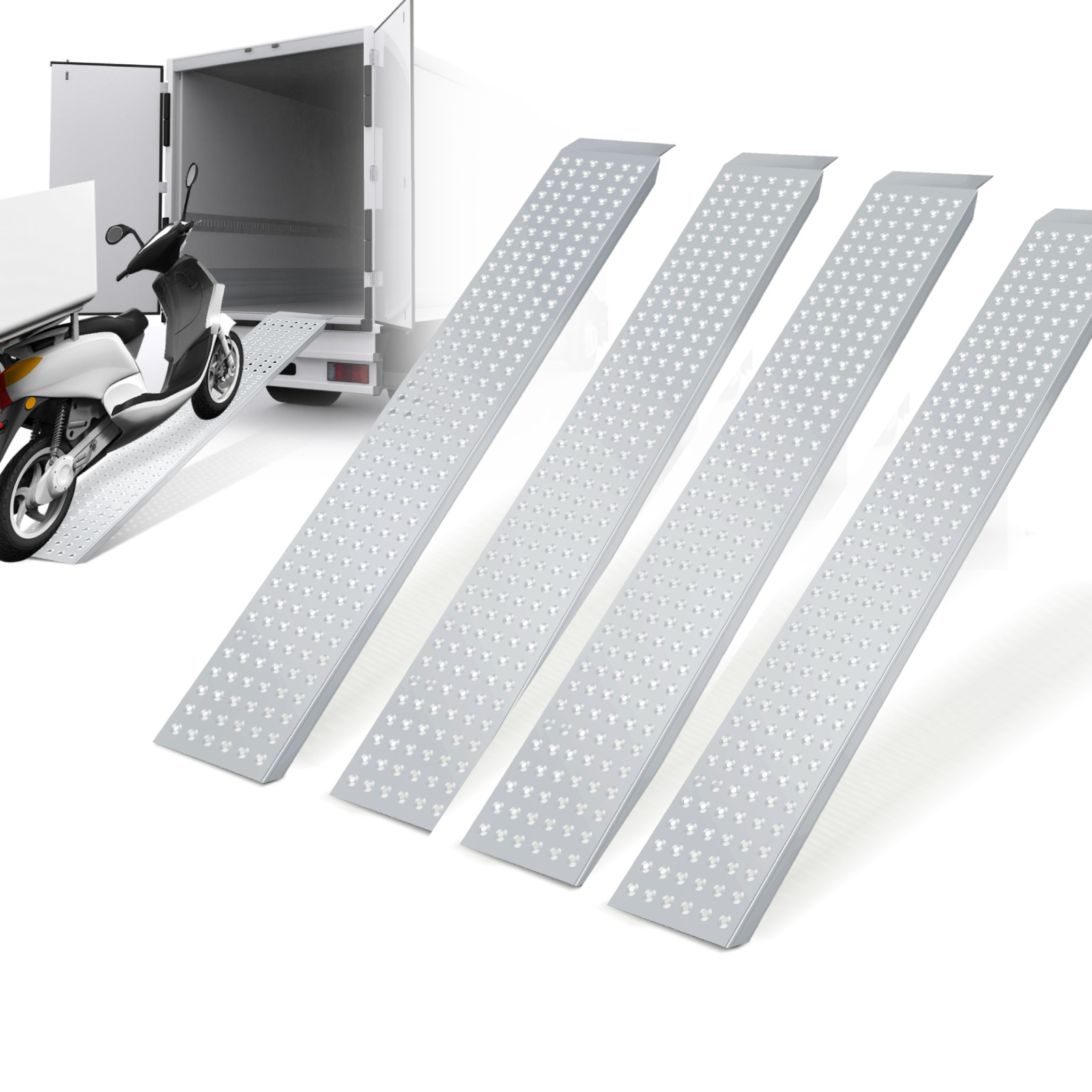 Loading Ramp, Galvanized Steel Loading Ramp, Anti-slip Loading , Trailer Ramp, Dimensions 160 .5 X 4 Cm, Load Capacity Per Unit 200 Kg, Suitable And Unloading Motorcycles And Trailers