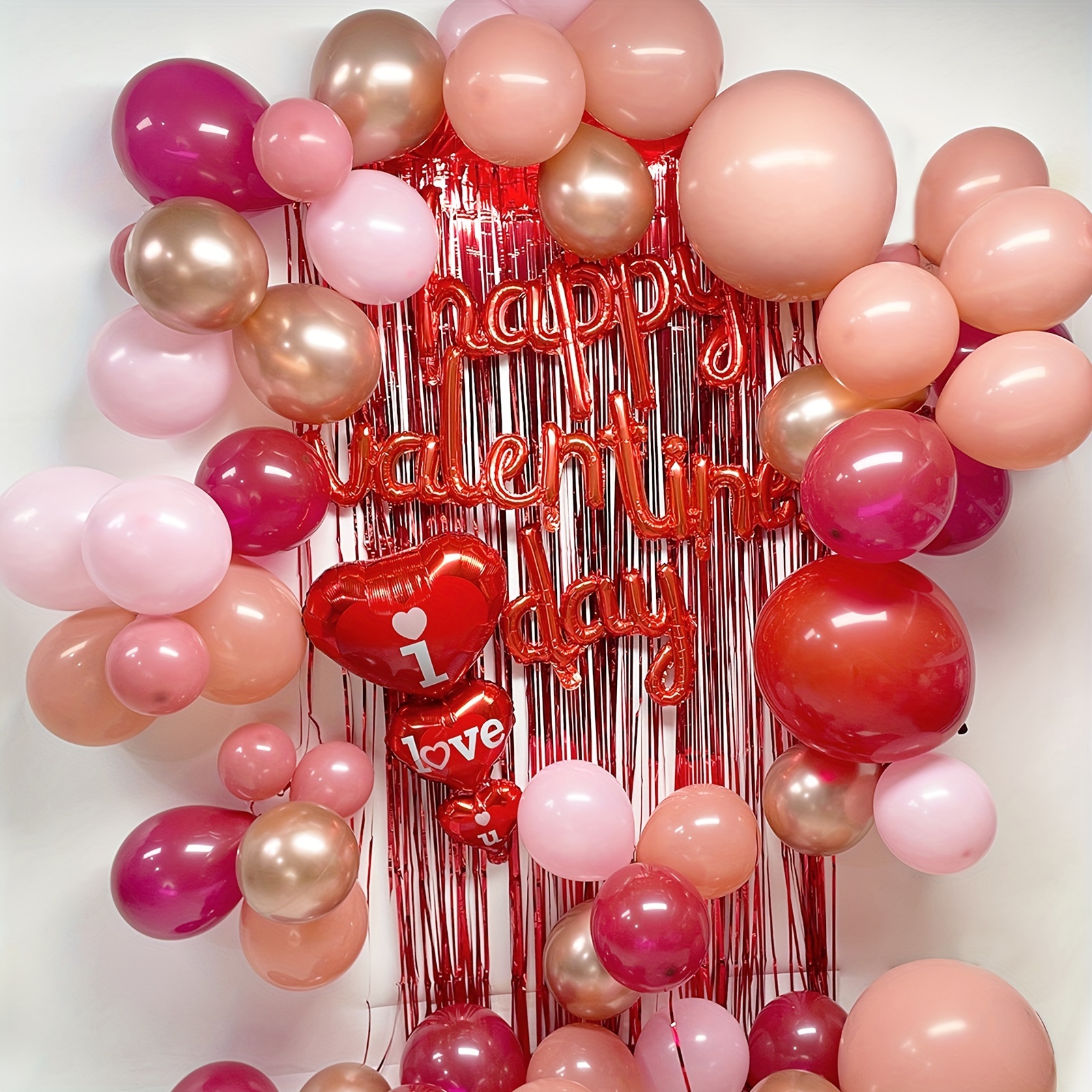 Kit de arco de guirnalda de globos rosados, 132 globos rosa magenta con  forma de corazón para temática de princesa, suministros de fiesta de