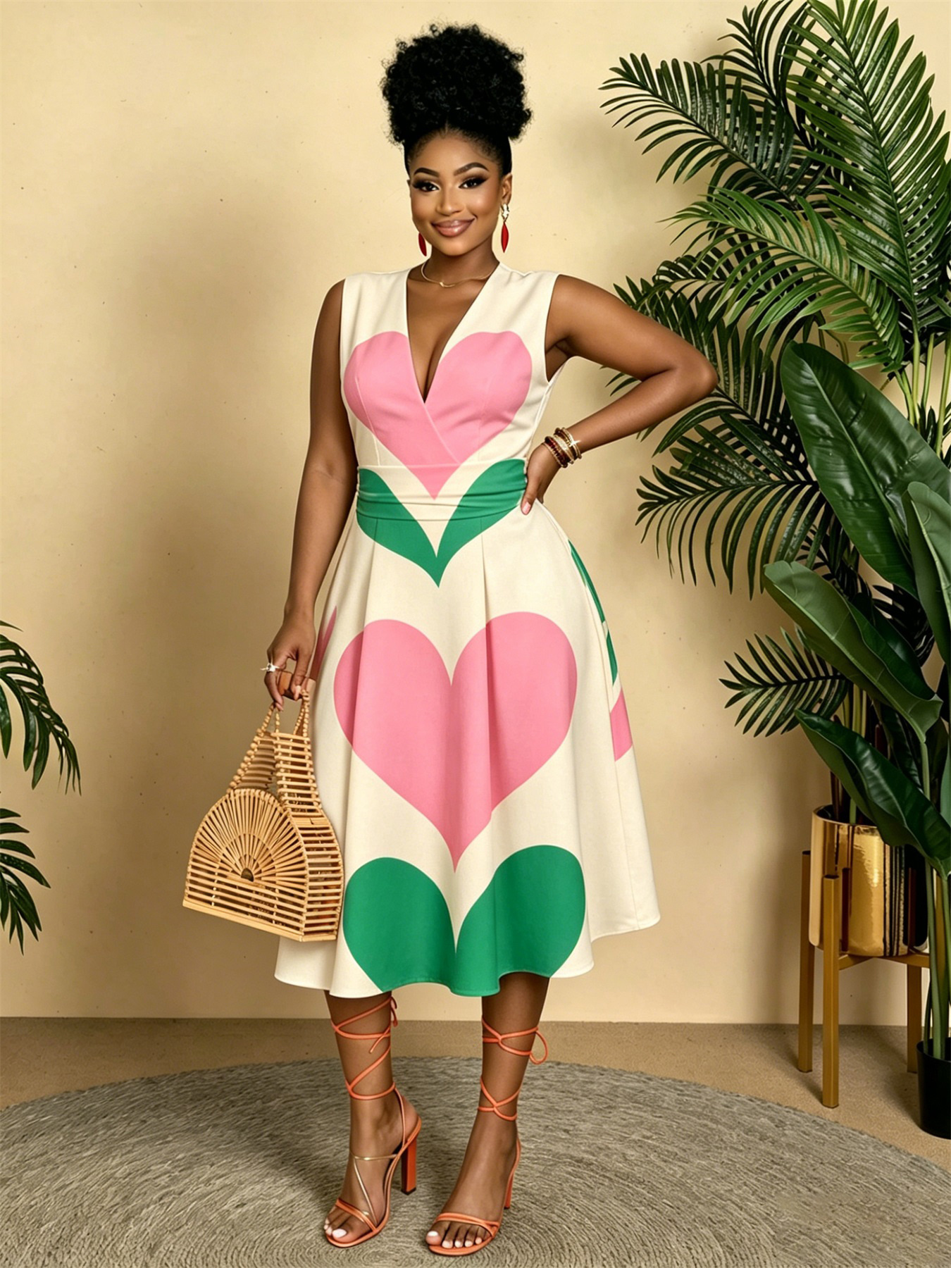 pink and green cocktail dress Pink Floral Dress - Jacquard Halter Dress - Mock Neck Mini Dress